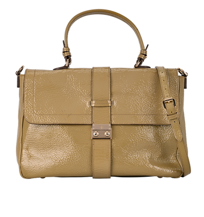 Harriet Tote, &pound;250, Handbags, Green, Leather, Front view